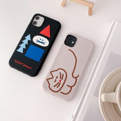 Korea Unique Cat Silicone Phone Case For iPhone12 11Pro Xsmax XR 6s 7/8plus 6SP SE2020 Rubber Soft Shell Body Protection