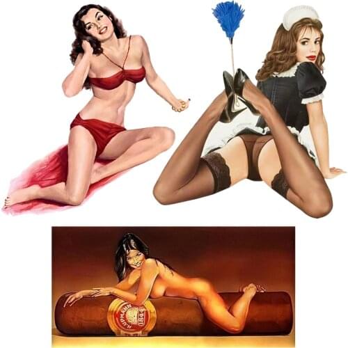 Beautiful Sexy Beauty JDM Retro Pin-Up Girl Car Sticker 3D High Quality Vinyl Car Bumper Windwos Waterproof Decals