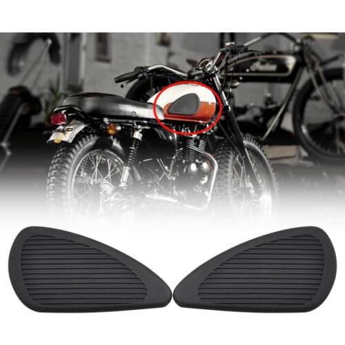 Motorcycle Black Fuel Tank Sticker Gas Oil Tank Pad Side Gas Tank Knee Pad Vintage For Harley Cafe Racer Classic Universal