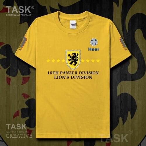 German forces DEU 10th Armoured Division mens Military country clothes Short sleeve t-shirt newTops cotton casual Fashion summer