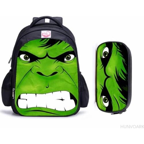 16 Inch Super Hero HULK School Bags Orthopedic Backpack Kids School Boys Girls Cartoon Bags Daily Mochila Infantil