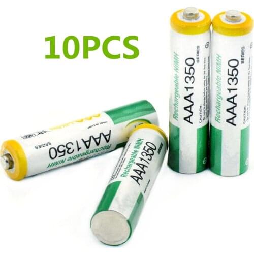 10pcs/lot 1.2V AAA Rechargeable Battery High Power High Density 1350mAh AAA Rechargeable Ni-MH Battery for Children Toy Battery