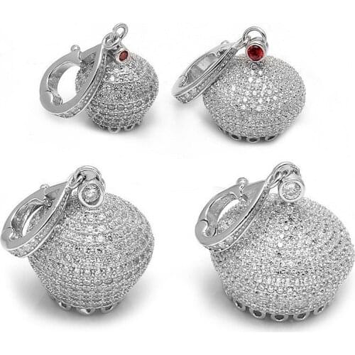 4 Sizes 925 Sterling Silver Cubic Zircon Pave Royal Crown Tassels Necklace Pendants Designer Fine Jewelry Accessories SP-CZ012