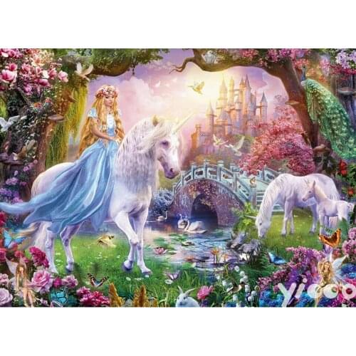 Full Square/Round drill diamond Painting girl riding on unicorn 5D DIY diamond embroidery Rhinestones mosaic Decoration