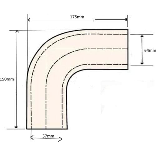 Custom hose 57-64mm 90bend hose