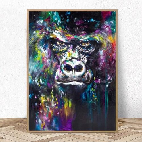 Pop Art Gorilla Picture Graffiti Monkey Canvas Painting Modern Abstract Fashion Wall Art Prints Frameless Picture