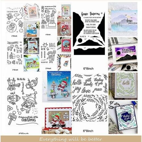 Clear Silicone Stamps Merry Christmas Santa Deer Tree Hat Snowman Winter Human Animals Letter Make Festival Cards DIY Stamp New