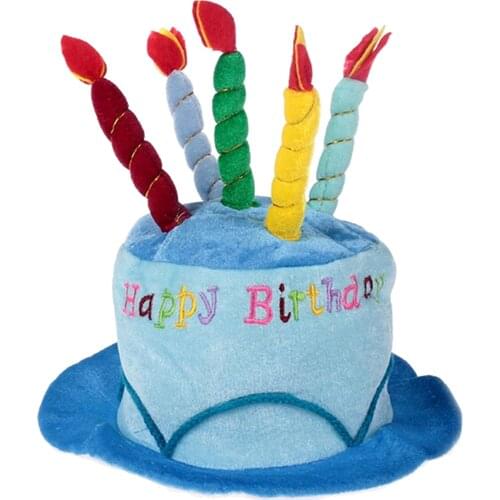 Adults Birthday Cake Candle Style Soft Birthday Party Hat Photograph Decoration Costume Accessories Items Supplies