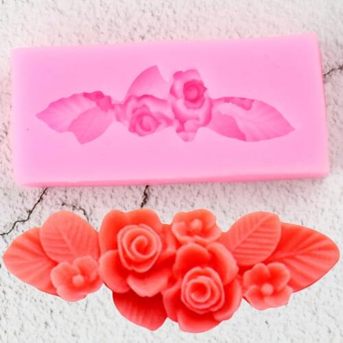 Rose Flower Lace Silicone Mold DIY Cupcake Topper Fondant Cake Decorating Tools Candy Polymer Clay Chocolate Gumpaste Moulds
