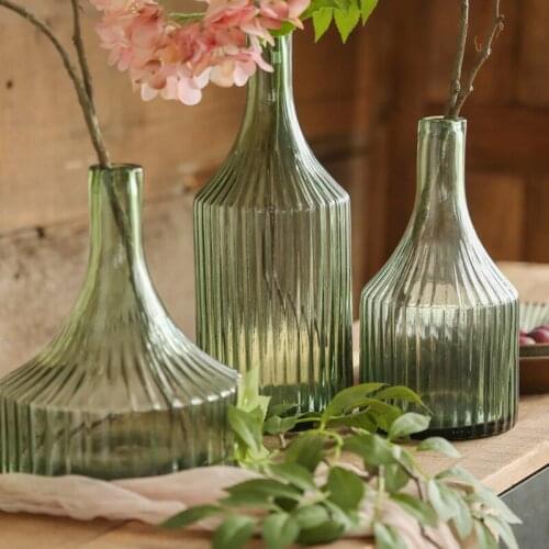 Scandinavian green glass vase flower arrangement hydroponic container Art Large Vases Home living room decoration accessories