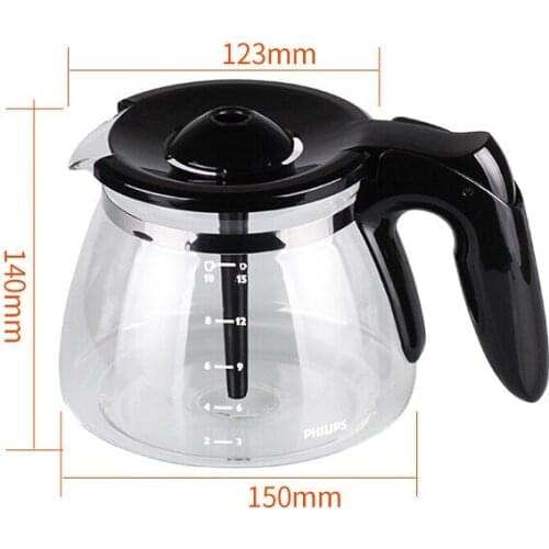 Coffee maker Glass jug for Philips HD7447 HD7457 HD7461 HD7462 Coffee Maker Parts Accessories Replacement