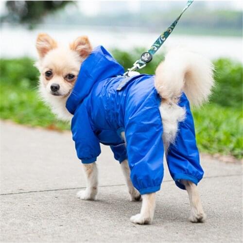 Reflective Dog Raincoat Pet Clothes Waterproof Dog Clothing Jumpsuit Jacket Yorkie Poodle Bichon Pomeranian Schnauzer Corgi Coat