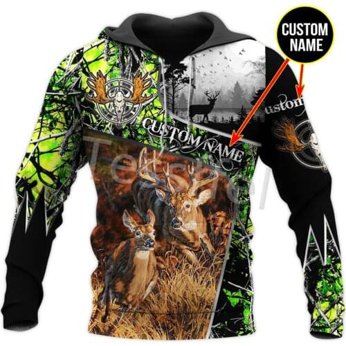 Tessffel 3D Printed Camo Hunter Forest Animal Hunting New Autumn/Winter Harajuku Sweatshirt Zip Hoodie Pullover Style-11