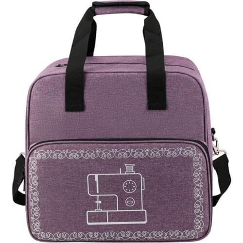 Universal Overlock Small Sewing Machine Tote Bag with Shoulder Strap and Sturdy Handle Dual-Purpose Storage Carrying E56C