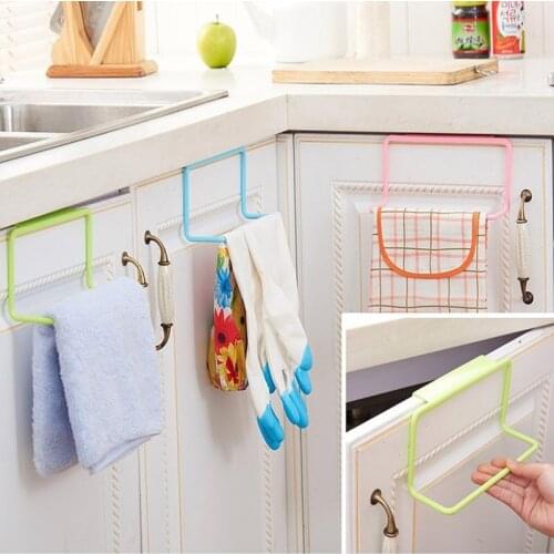 Towel Rack Hanging Holder Cupboard Cabinet Bathroom Towel Rack Sponge Wardrobe Cabinet Storage Shelf for Kitchen Organizer