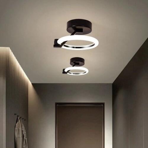 Aisle Entrance Lamp Nordic Modern Black Golden LED Ceiling Light for Corridor Balcony Cloakroom Energy Saving