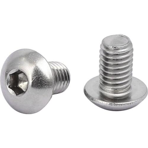 M5x8mm 304 Stainless Steel Button Head Hex Socket Cap Screws Bolts 80pcs