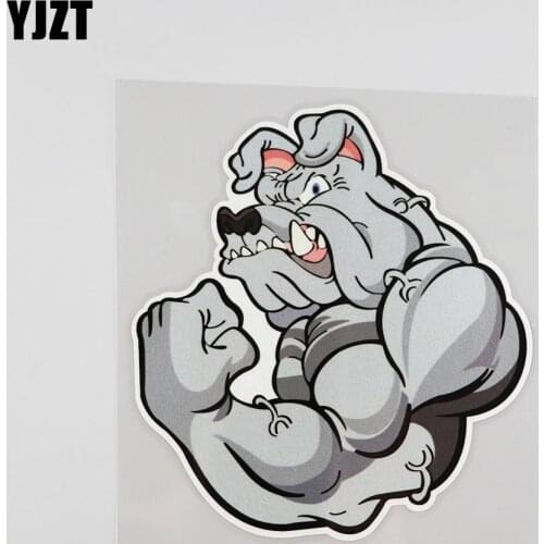 YJZT 13.3CM*14.6CM Animal bulldogs Muscle Fitness Car Decal PVC 12A-0064