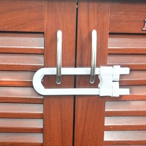 Pcs Baby Safety Lock U Shape Kids Baby Cabinet Locks Children Protection Cabinet Security Door Locking ABS Plastic Non-Toxic