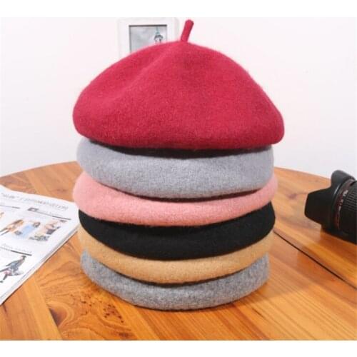 Top Brand Womens Cotton Berets Caps Winter Girls Ladies Wool Warm Hats Felt Beret Hat Soft Comfortable Casquette For Autumn