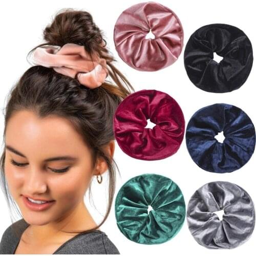 Haimeikang Velvet Hair Rope For Women Fashion Ponytail Holder Rubber Bands 20 CM Oversize Scrunchies 2021 New Hair Accessories