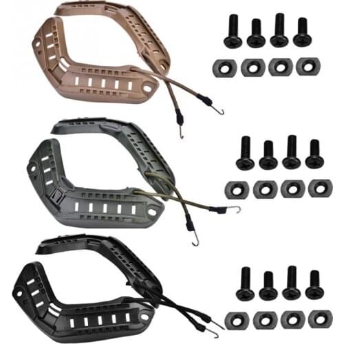 1 Pair Tactic Military Combat Helmet Side Rails Hunting Fast Helmet Guide Rail with Lanyard Mounting Screws Accessories