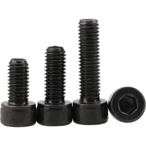 1Pcs Grade12.9 M12 M14 Carbon Steel Fine Thread Hex Hexagon Socket Cap Head Screw Pitch 1.5mm Length 16-100mm