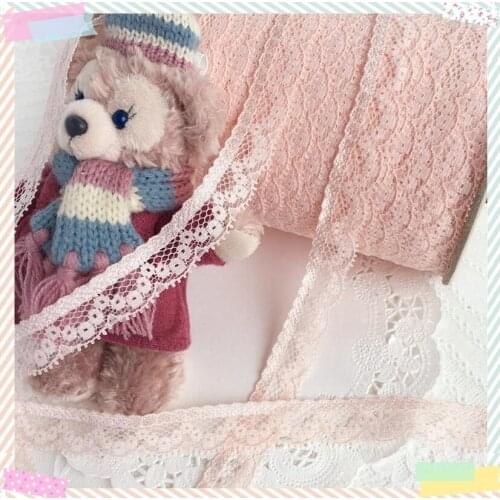 10 Yards Beautiful Pink Black Smooth Embroidered Lace Trimming Applique Sewing Craft DIY Accessories Gift Packing 1.8cm