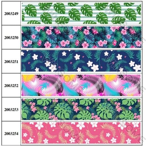 10yards different sizes summer style flowers printed grosgrain ribbon