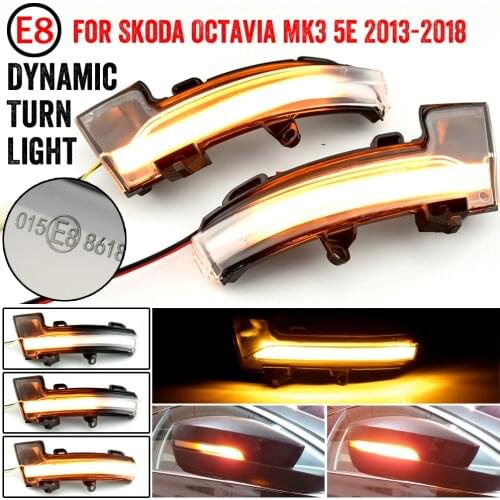 2 pieces For Skoda Octavia Mk3 A7 5E Dynamic LED Turn Signal Blinker Mirror Light for VW T-roc Troc 2014 2015 2017 2018 2019