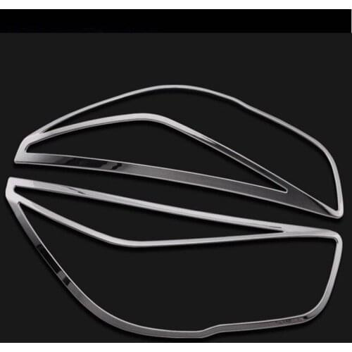 For Ford Kuga 2017 ABS Chrome 2PCS Car Front & Rear Headlight Fog Lamp Lights Cover Trim Car Styling Auto Accessories