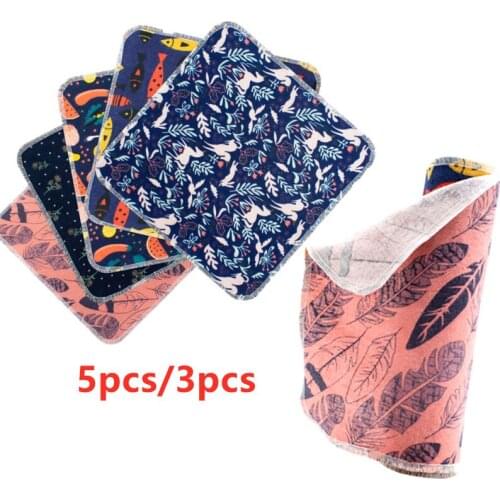3/5pc Anti-grease Cleaning Towel Wiping Rags Kitchen Cotton Super Absorbent Fabric Cleaning Cloth Home Washing Dish Kitchen Tool
