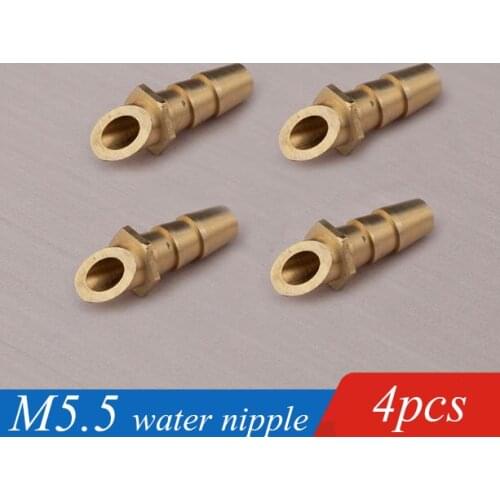 4PCS 5.5mm Water Pipe Nozzles Nipple Beveled Copper Water Nozzle Spare Part For DIY RC Boat Model Water Cooling System