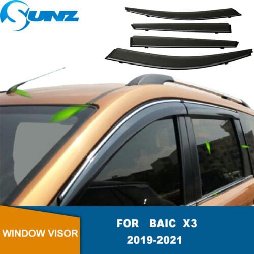Side Window Deflector For Baic X3 2019 2020 2021 Window Sun Rain Visors Vent Deflector Guard Weather Shield 4Pcs SUNZ