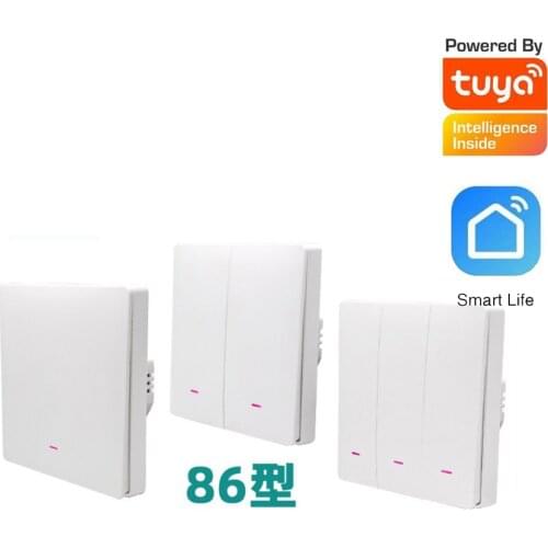 86*86mm Wall Switch For Power Control 2.4G Wifi Wireless Switch Smart Life Tuya App 1/2/3 Gang Electric Alexa Google Assistant