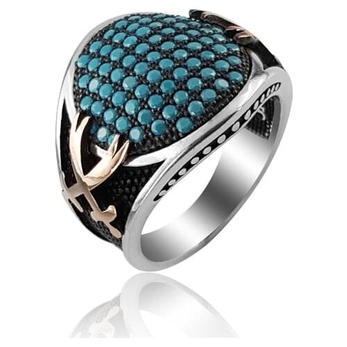 925 Silver Double Sword Ring Mans Ring for Men