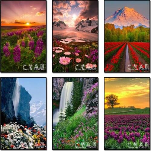 5D Diy Diamond Painting Full Diamond Embroidery Flower Scenic Needlework Cross Stitch Diamond Painting Landscape Wall Picture