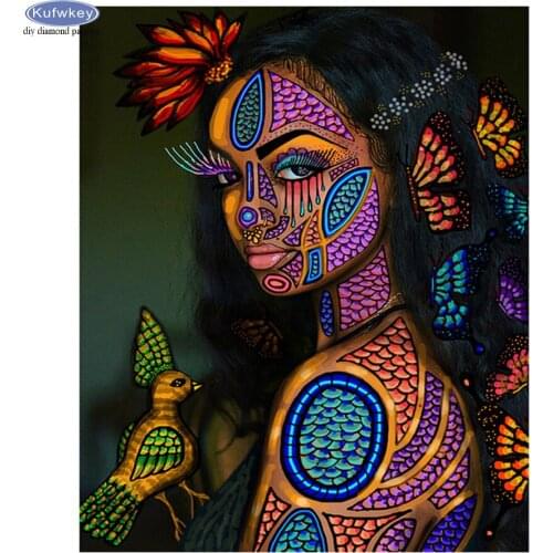 5D DIY full Square Round drill Diamond painting Cross Stitch African woman picture of Rhinestones Embroidery Mosaic home decor