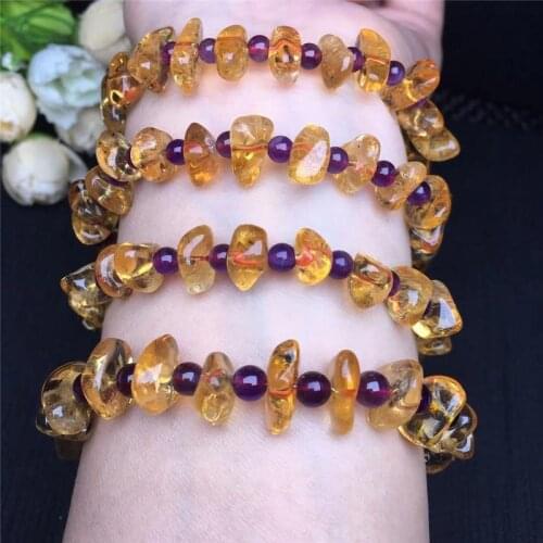 Citrine crystal beads stone chips Irregular tumble Stones bracelet Energy Healing crystal