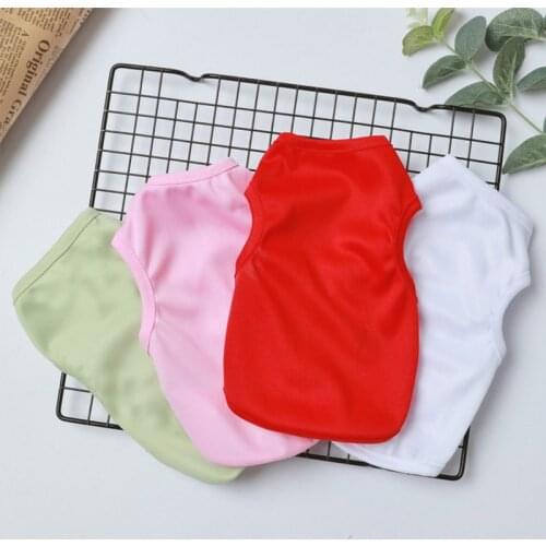 Breathable Pet Dog Vests Clothes for Small Medium Dogs Summer Solid Color Sleeveless Dogs Clothing Puppy Apparel
