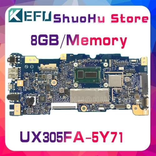 KEFU For ASUS UX305FA UX305F UX305 5y71 CPU 8GB/Memory Laptop Motherboard Tested 100% work original Mainboard