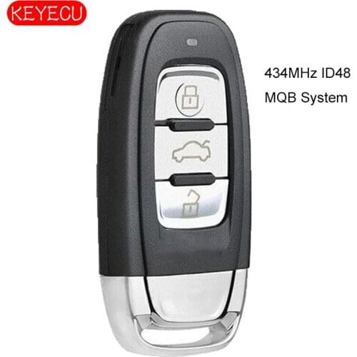 KEYECU MQB Smart Remote Key 3 Buttons Fob 434MHz ID48 for Audi (MQB) A1 A3 Q3L Q2L