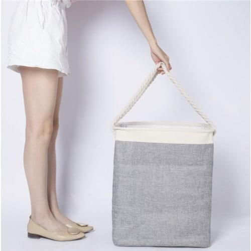 Clothes Storage Box Foldable Cotton Linen Toy Storage Box Home Fabric Storage Finishing Box Dirty Clothes Basket Storage Bucket