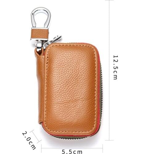 Leather Car Key Men Women Wallets Zipper Keys Case Bag Men Card Money Holder Business Housekeeper Keychain Cover