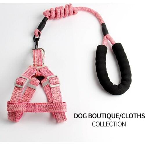 New Fashion Simple And Durable Pet Leash Dog Chest Harness Small And Medium-Sized Dog Round Rope Chest And Back Traction Supplie