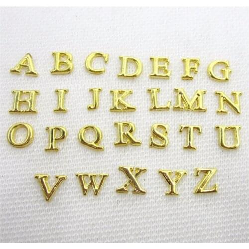 New Arrive mix Gold A-Z 26 alphabet letters floating charms living glass memory floating pendant lockets diy jewelry