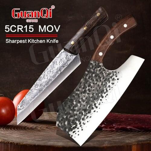 Chef Knife Forged Stainless Steel Kitchen Cleaver Chopping Knife High Hardness Slicing Knife Utility Cooking Knife Butcher Knife