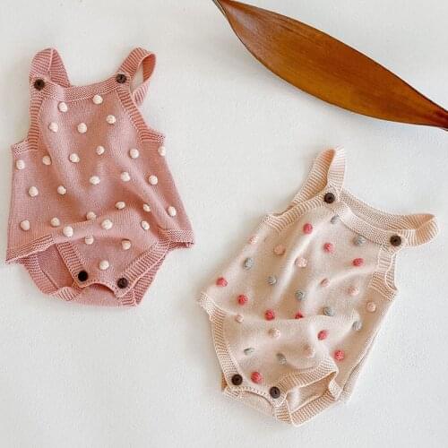 Autumn Newborn Baby Girls Knitted Sleeveless Rompers Baby Girl Clothing Infant Knitted Clothes Toddler Baby Girls Jumpsuit