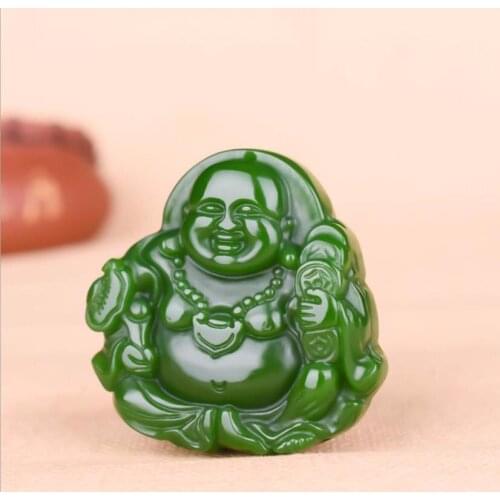 Natural Green Jade Pendant Necklace Hand-carved Charm Jadeite Jewelry Fashion Gifts for Women Men