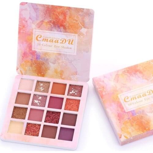 16 Color Nude Shining Eyeshadow Palette Waterproof Cosmetics Glitter Matte Pigment Eye Shadow Professional Eyes Makeup Palette